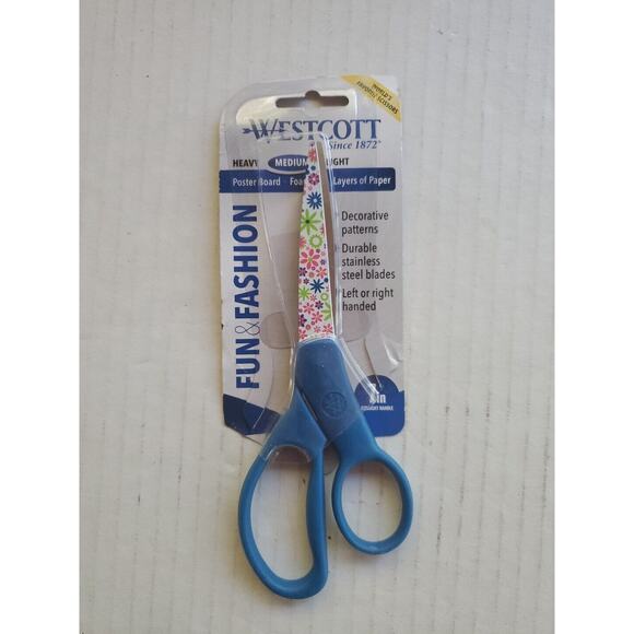 Westcott 7" Straight Fun and Fashionable Student Scissors, Floral (16401-030) - Picture 2 of 3